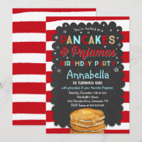 Pancake And Pyjamas Birthday Invitation PJ's Party