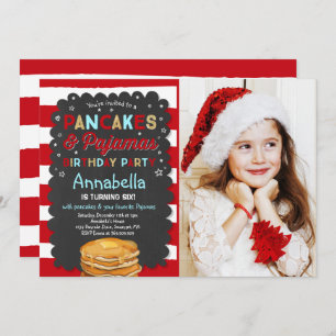 Pancake And Pyjamas Birthday Invitation PJ's Party
