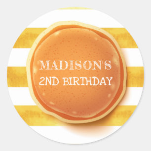 Pancake and Pyjamas Birthday Thank you Classic Round Sticker