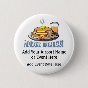 Pancake Bacon Juice Fundraiser 6 Cm Round Badge