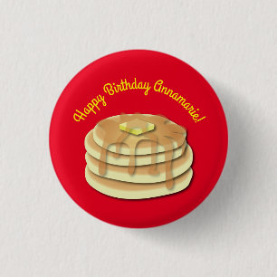 Pancake Birthday Party Flapjack Cute Kids 3 Cm Round Badge
