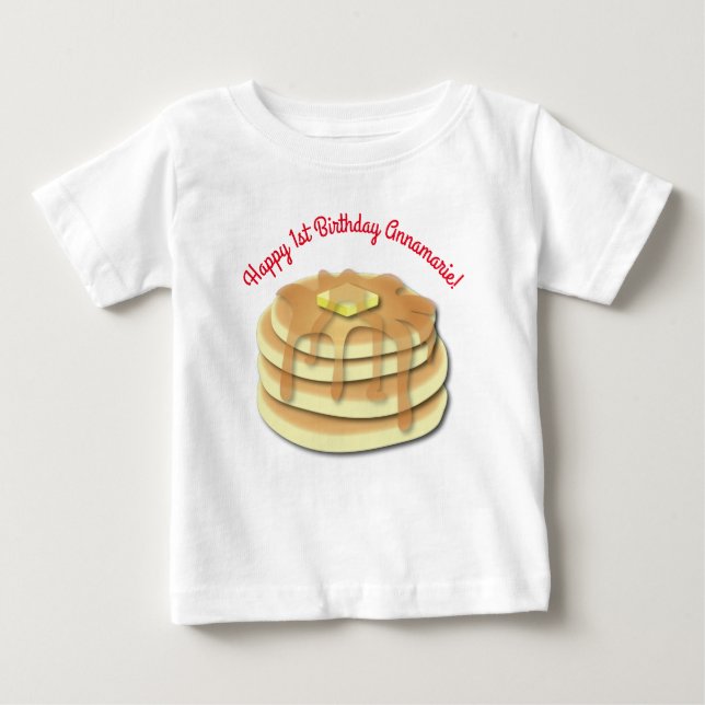 Pancake Birthday Party Flapjack Cute Kids Baby T-Shirt (Front)