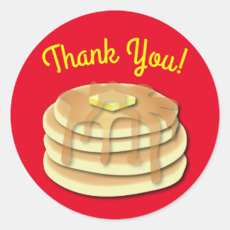 Pancake Birthday Party Flapjack Cute Kids Classic Round Sticker