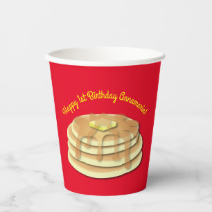 Pancake Birthday Party Flapjack Cute Kids Paper Cups