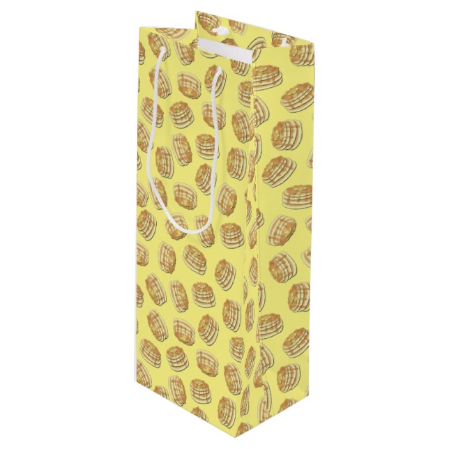 Pancake Birthday Party Flapjack Cute Kids Wine Gift Bag (Front Angled)