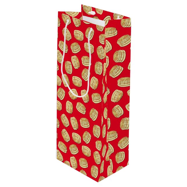 Pancake Birthday Party Wine Gift Bag (Front Angled)