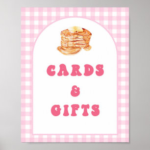 Pancake Breakfast 1st Birthday Card and Gifts Sign