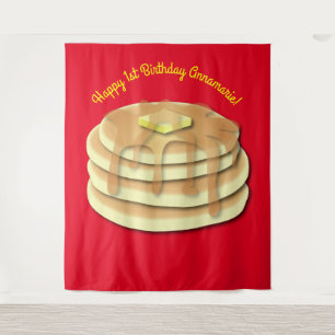 Pancake Breakfast Party Kids Photo Booth Backdrop Tapestry