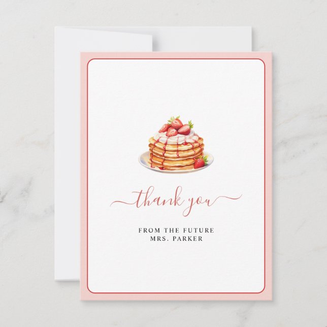 Pancake Brunch Bridal shower Flat  Thank You Card (Front)