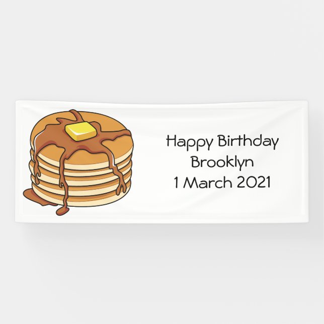 Pancake cartoon illustration banner (Horizontal)