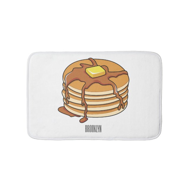 Pancake cartoon illustration  bath mat (Front)