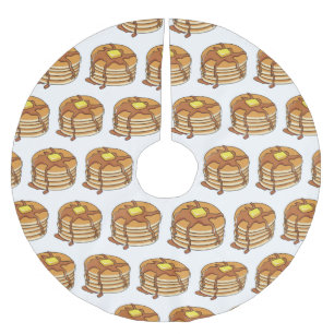 Pancake cartoon illustration  brushed polyester tree skirt