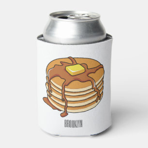 Pancake cartoon illustration  can cooler