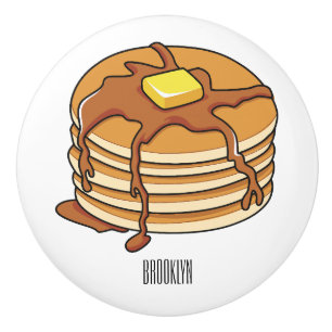 Pancake cartoon illustration  ceramic knob
