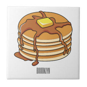 Pancake cartoon illustration ceramic tile