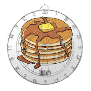 Pancake cartoon illustration dartboard