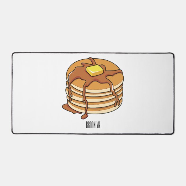 Pancake cartoon illustration  desk mat (Front)