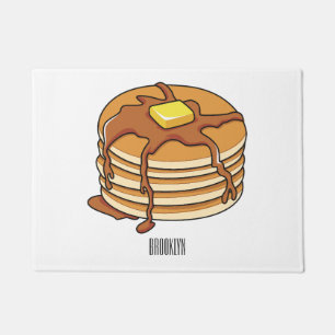 Pancake cartoon illustration doormat