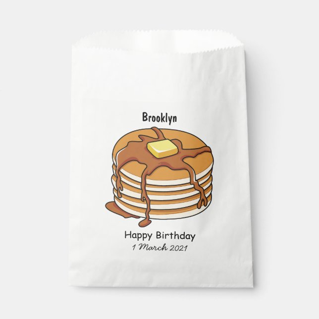 Pancake cartoon illustration favour bag (Front)