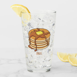 Pancake cartoon illustration glass