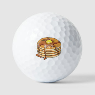 Pancake cartoon illustration golf balls