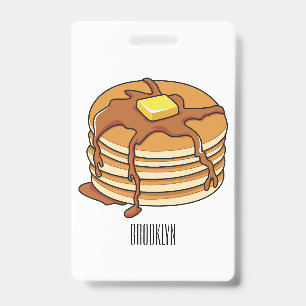 Pancake cartoon illustration ID badge