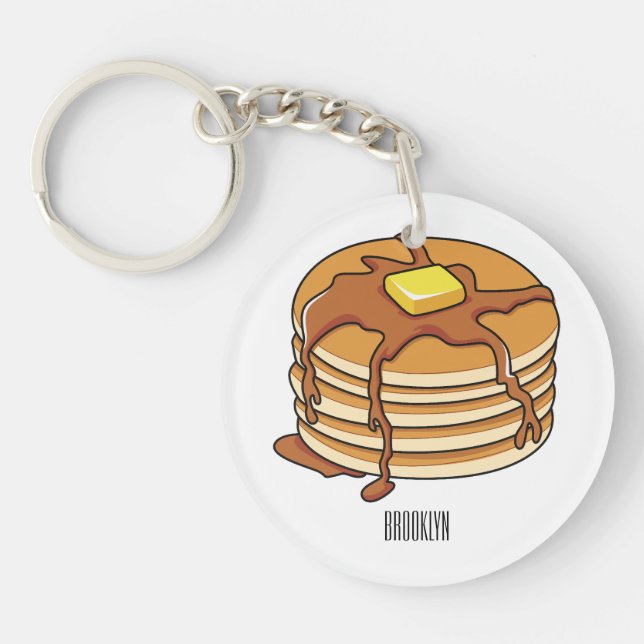 Pancake cartoon illustration  key ring (Front)