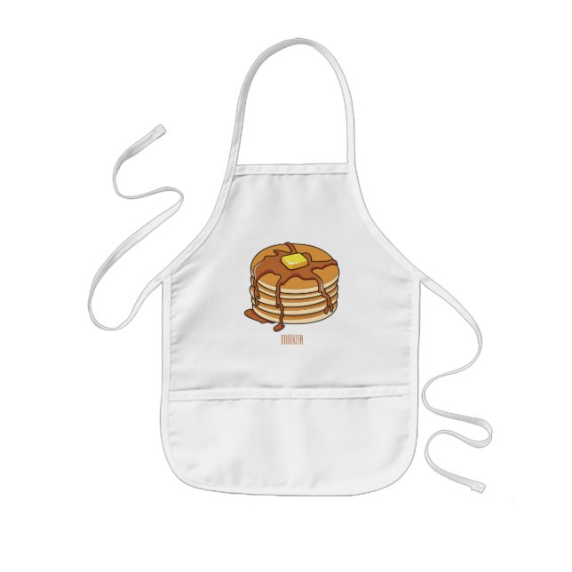Pancake cartoon illustration  kids apron (Front)