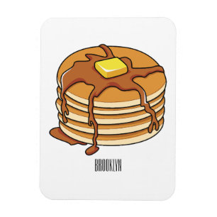 Pancake cartoon illustration magnet