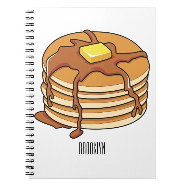 Pancake cartoon illustration  notebook (Front)