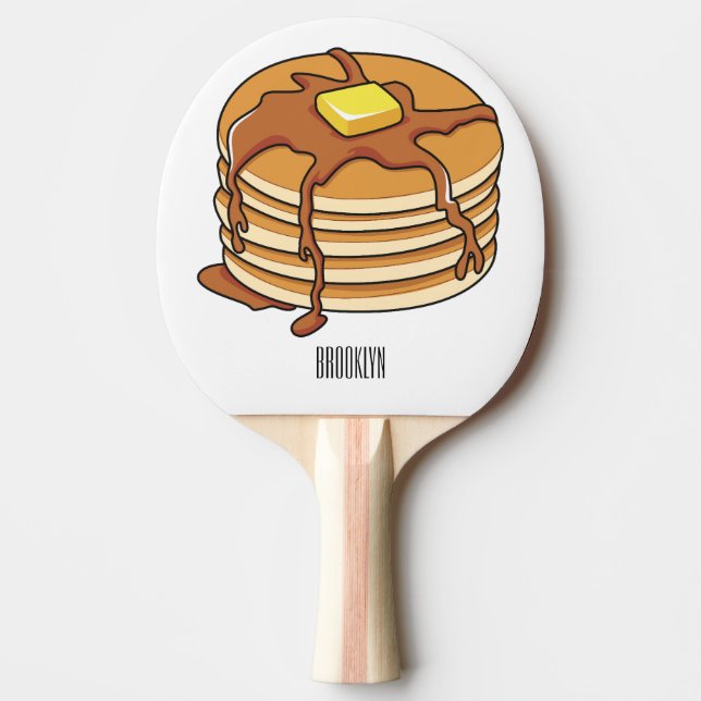 Pancake cartoon illustration  ping pong paddle (Front)