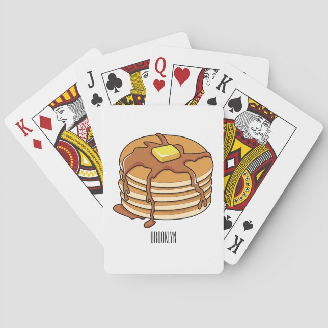 Pancake cartoon illustration  playing cards (Back)