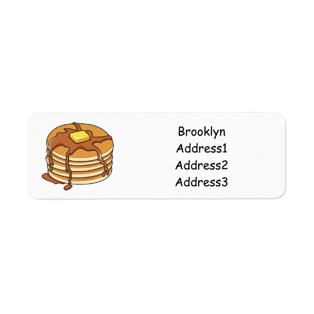 Pancake cartoon illustration return address label (Front)