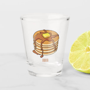 Pancake cartoon illustration shot glass