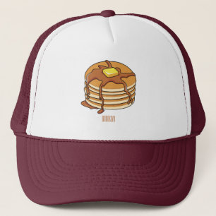 Pancake cartoon illustration  trucker hat