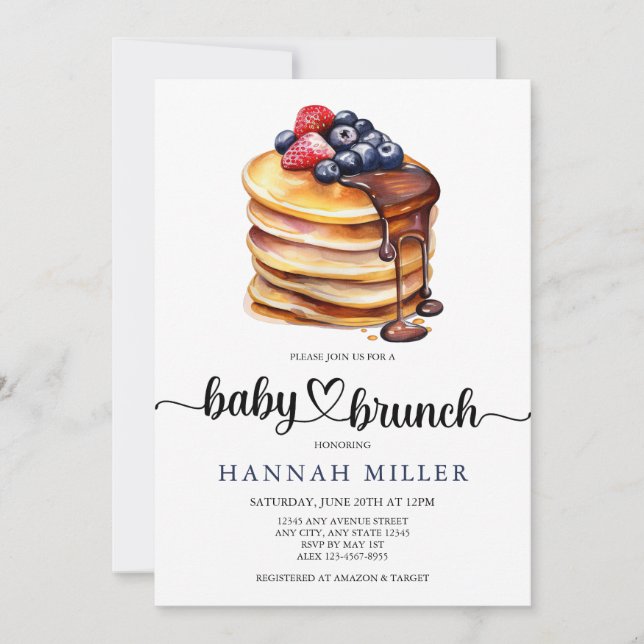 Pancake | Cute Baby Shower Invitations (Front)
