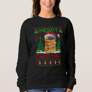 Pancake Food  Xmas Tree Ugly Santa Pancake Christm Sweatshirt