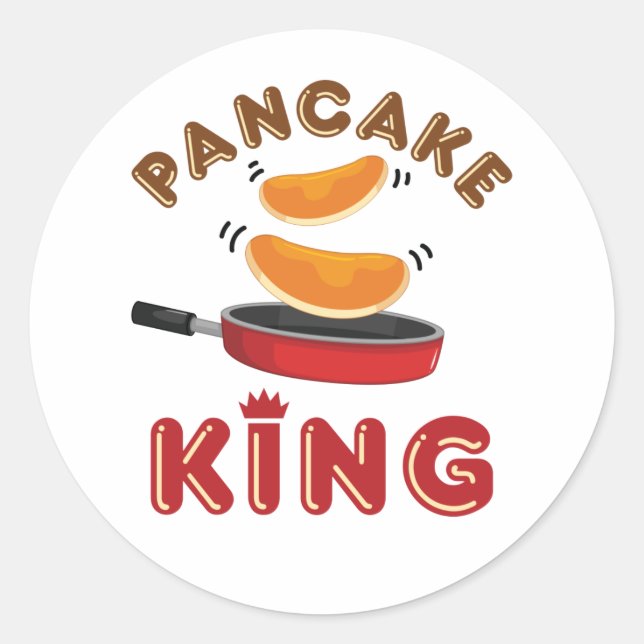Pancake King Saturday Morning Pancakes Classic Round Sticker (Front)