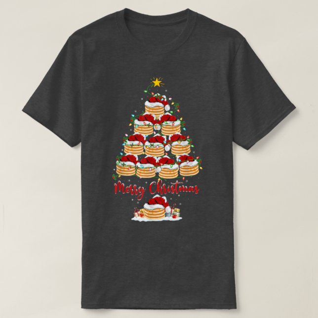 Pancake Lover Xmas Matching Santa Pancake Christma T-Shirt (Design Front)