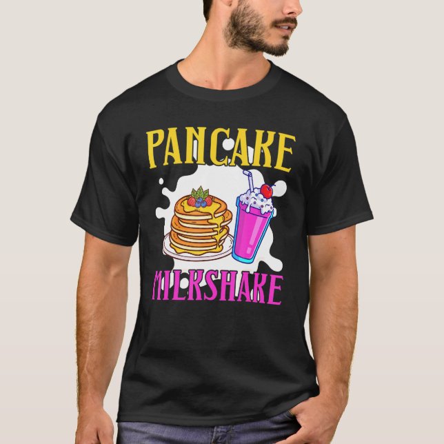 Pancake Milkshake Chocolate Dessert Sweet Tooth Ic T-Shirt (Front)