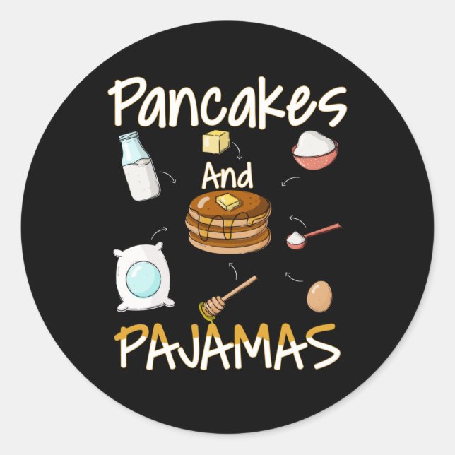Pancake Pajama Gift Classic Round Sticker (Front)