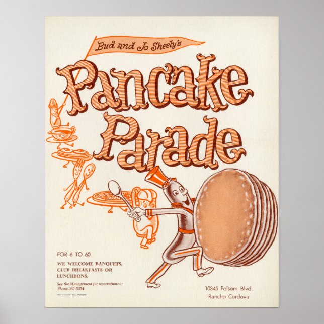 Pancake Parade Menu Poster (Front)