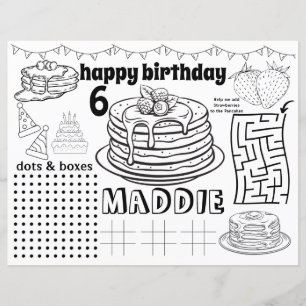 pancake pyjamas placemats, pancake birthday