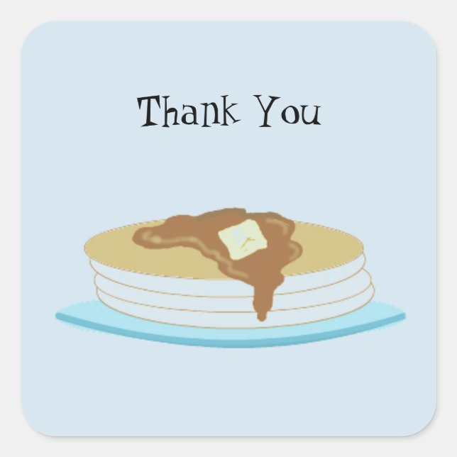 Pancake Stack Thank You Square Sticker (Front)