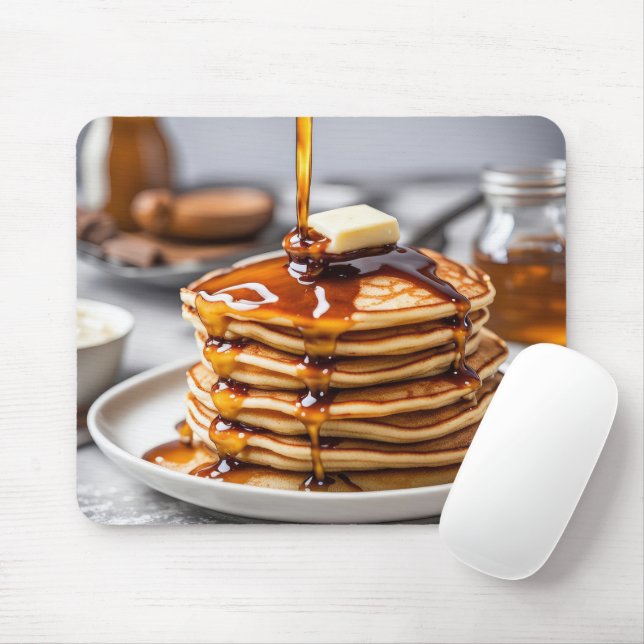 Pancake Stack With Dripping Syrup Mouse Pad (With Mouse)