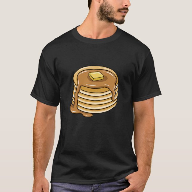 Pancake Stack With Maple Syrup Pancakes T-Shirt (Front)