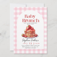 Pancake Strawberry Gingham Baby Brunch Baby Shower