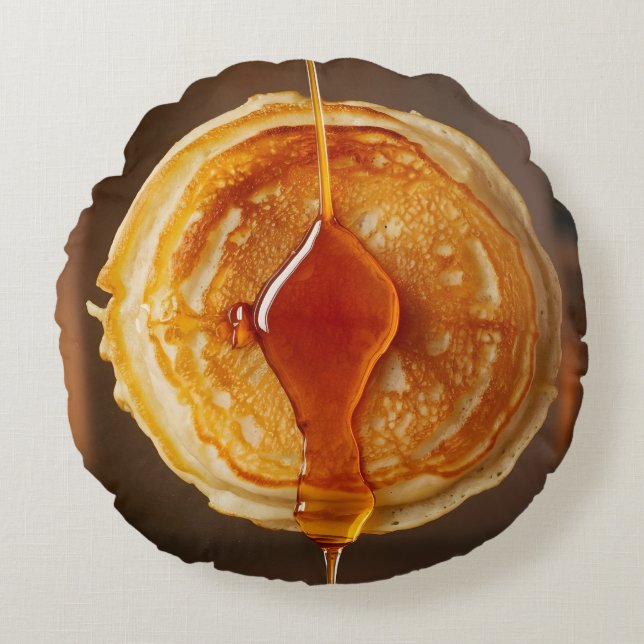 Pancake with Syrup Round Cushion (Front)