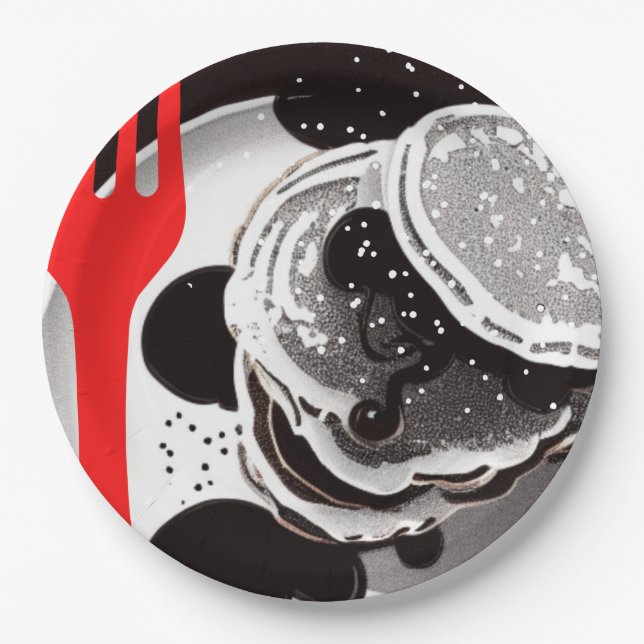 Pancakes and Fork Paper Plates (Front)