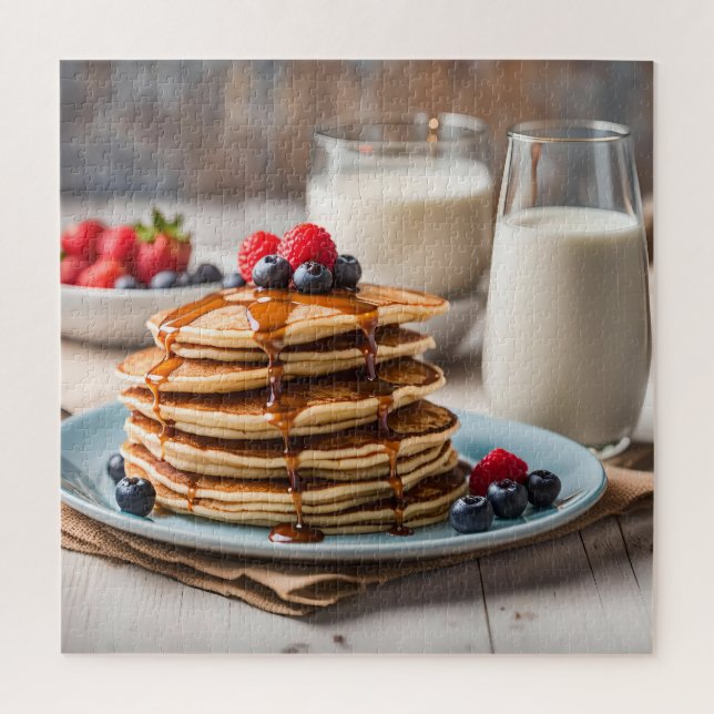 Pancakes and Milk Jigsaw Puzzle (Vertical)